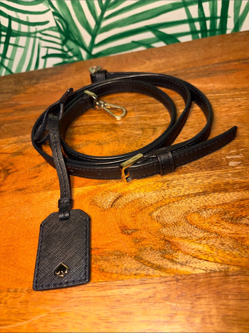 Kate Spade Black Saffiano Leather Silver Hardware Clip On Bag Replacement Strap